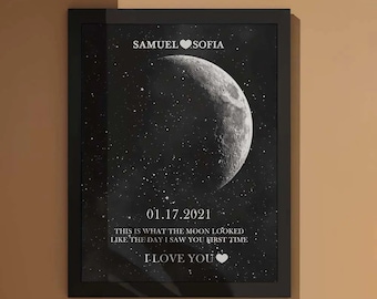 Custom Moon Phase Print, The Night We Married Mothers Day Gift, Personalized Moon Phase by Date, Moon Print Gift, Special Date, Anniversary