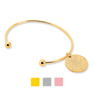 Bracciale rigido personalizzato con mappa stellare, braccialetto personalizzato con mappa delle stelle per data, braccialetti regalo di compleanno, Natale, San Valentino