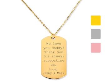 Gravierte Hundemarke Halskette Geschenk für Ihn Sie, Herren personalisierte Hundeanhänger Halskette, Personalisierte Hundeanhänger Militär Anhänger, Mann Jahrestag Geschenk