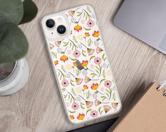 Aesthetic Sunflowers & Wild Flower Phone Case For iPhone 15 14 13 Pro Max 12 Mini 11 XR 7 8 Samsung Galaxy S22 S21 Watercolor Spring Floral