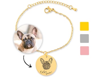 Aangepaste huisdier portret armband | Hond Memorial armband voor kat hond moeder dier minnaar cadeau voor vrouwen huisdier verlies gepersonaliseerde armband
