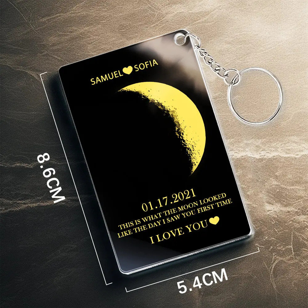 Porte-clé Personnalisé Phases De Lune, Cadeau Personnalisé Pour