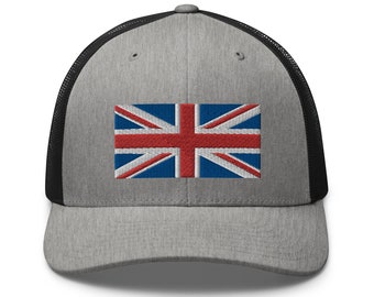 Union Jack British Flag Hat, Outdoor Snapback Dad Mom Hat, Hip Hop Caps,  Men's Women's Baseball Cap Trucker Cap, UK Trucker Hat Sun Hats