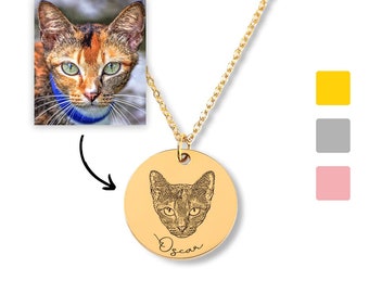 Gepersonaliseerde huisdier portret ketting dierenliefhebbers huisdier verlies cadeau voor vrouwen kat ketting kat minnaar Moederdag cadeau gepersonaliseerde hond ketting