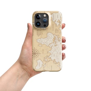 Retro Vintage Weltkarte Telefonkasten, iPhone 15 14 13 12 11 Pro Fall, alte antike Weltkarte Telefonkasten, stilvolle benutzerdefinierte Weltkarte Telefonkasten