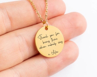 Benutzerdefinierte Zitat Halskette • Nachricht Halskette • Personalisierter Schmuck • Song Lyric Schrift Vers • Disc Halskette • Geschenk für ihre Freundin