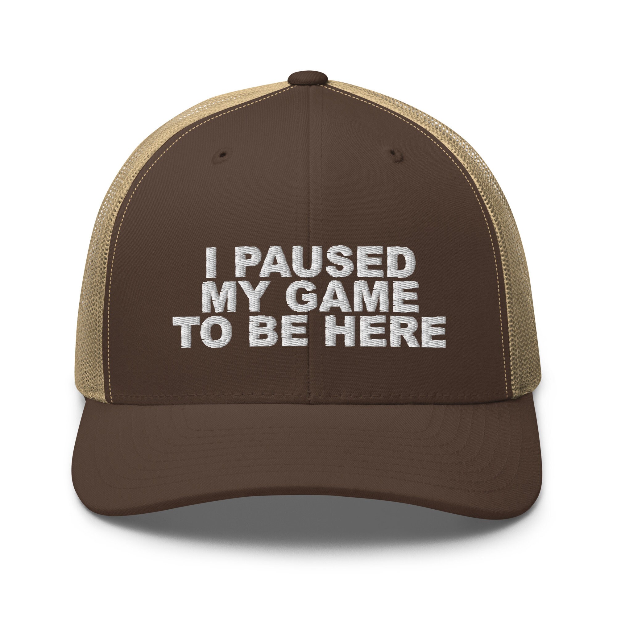 I Paused My Game To Be Here Hat – Adjustable Baseball Cap For Gamers, Embroidered Design, Grey Washed Cotton - View #5