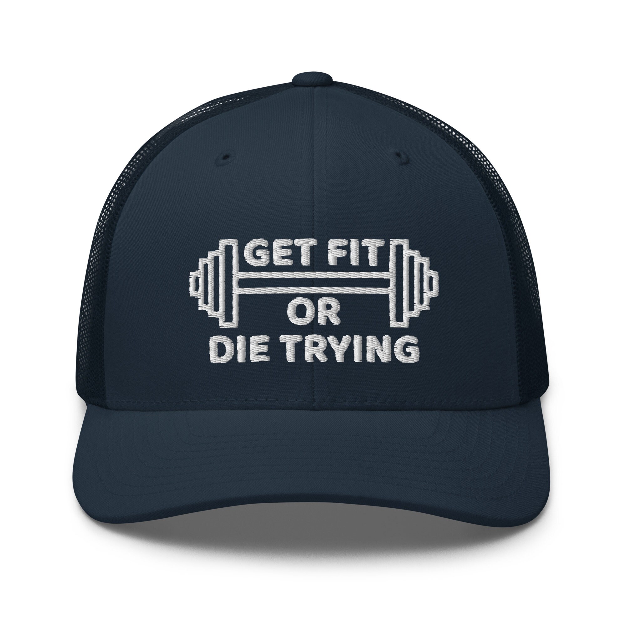 Get Fit or Die Trying Hat, Funny Sayings Hat, Workout Gym Hat, Inspirational Hat, Fitness Trainer Gift, Retro Snapback Adjustable Cap
