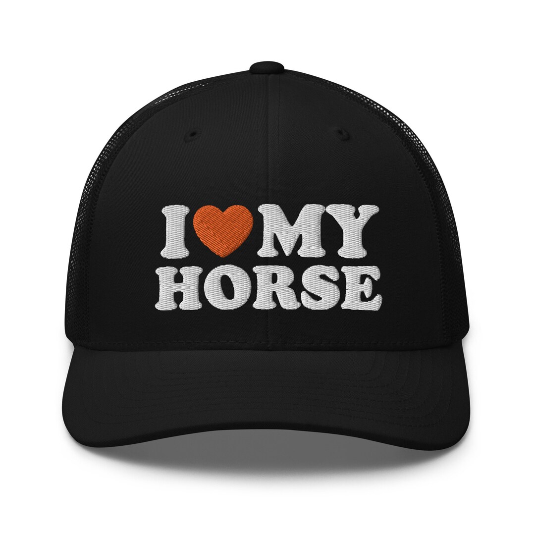I Love My Horse Hat I Heart Horse Hat Horse Lover Gift Men's Baseball