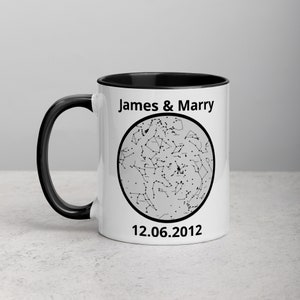 Personalisierter Sternenhimmel Becher, Sternenkarte Tasse für Datum und Ort, Personalisierte Sternenkarte Kaffeebecher & Tasse Geburtstag Weihnachten Geschenk