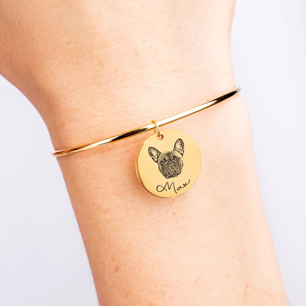 Custom Pet Portrait Bracelet Personalised Dog Photo Bracelet Gift Dog Remembrance Pet Lover Gift Dog Mom Summer Jewerly Pet Loss Gifts