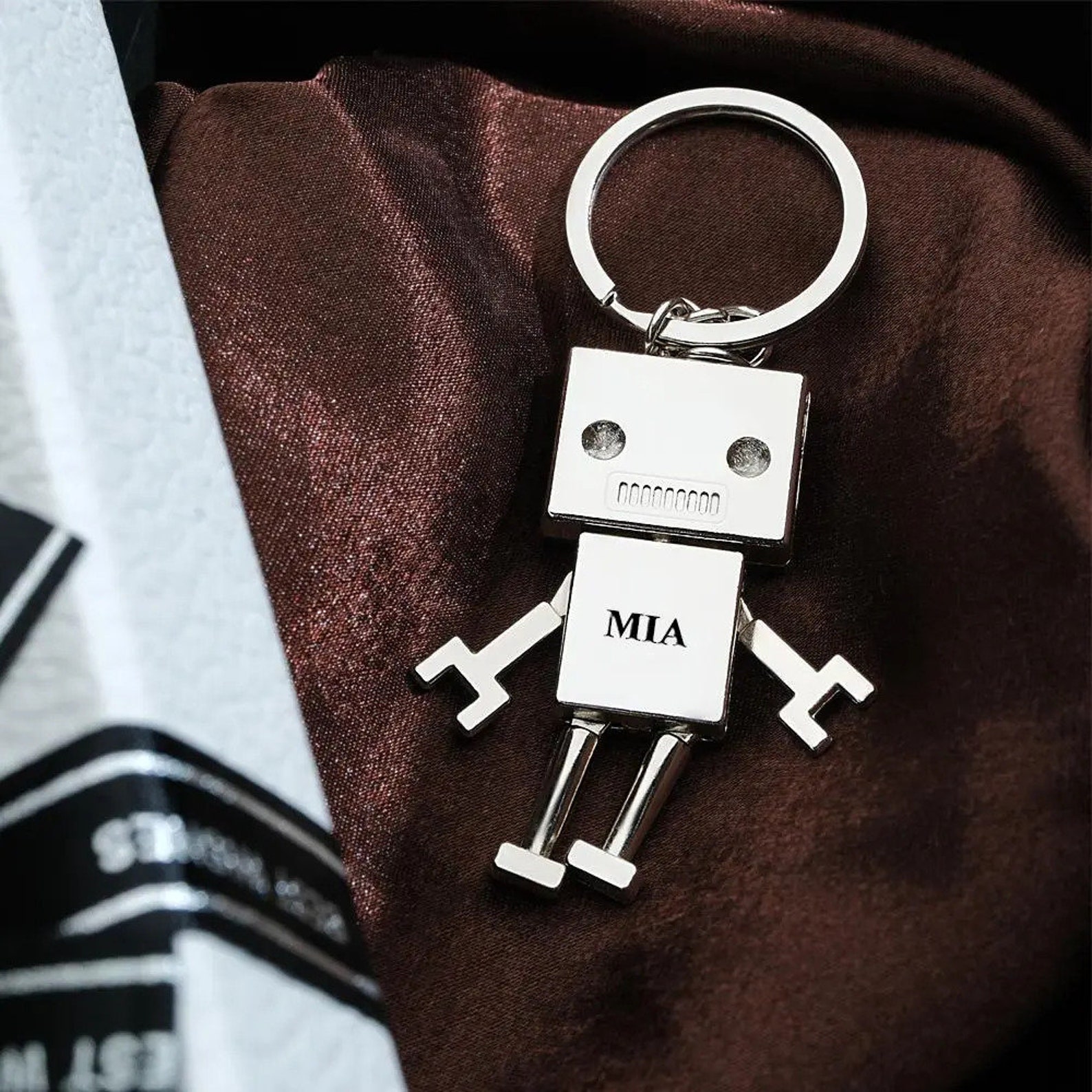 Robot Charm Keychain, Robot Keyring, Toy Robot Keyring, Personalised ...