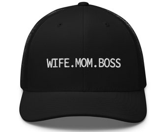 Wife Mom Boss Hat | Funny Mom Hat | Cat Mom Cap | Gift for Wife | Women's Baseball Cap | Gift For Mother | Sarcastic Hat | Gift For Boss
