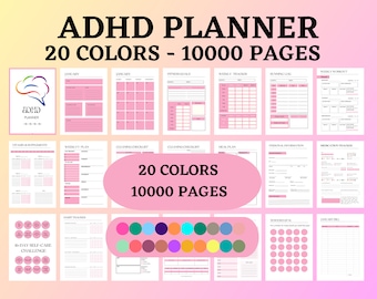 ADHD Planner, Productivity Organizer, 10K Pages (Digital Download)