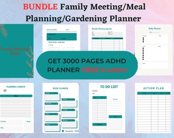 Home Organization Planner, Family Meeting, ADHD Friendly (PDF Printable)