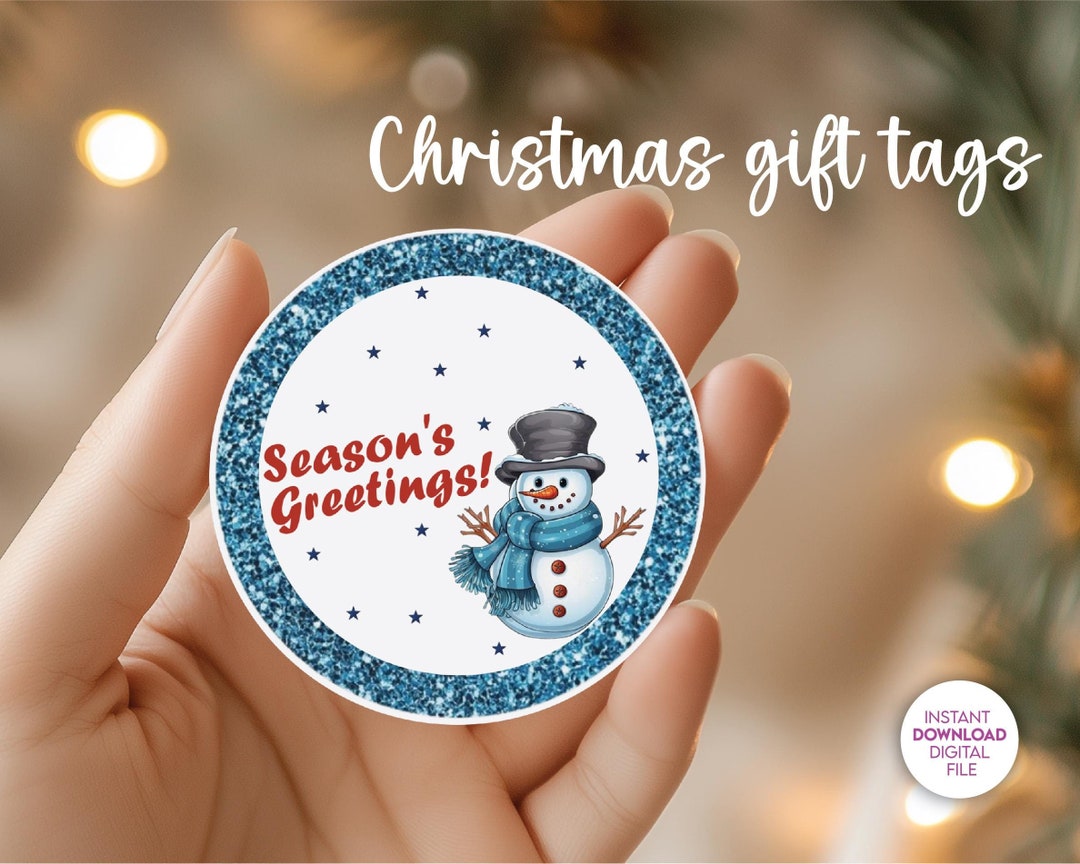 Snowman Christmas Gift Tags | Printable Holiday Tags (digital Download ...