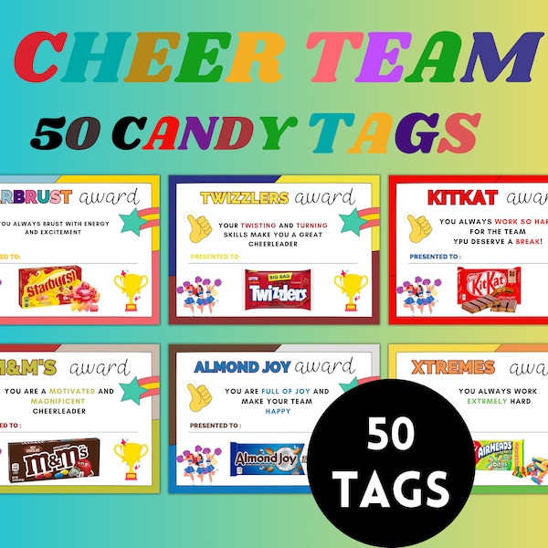 Cheer Team Candy Award Etsy