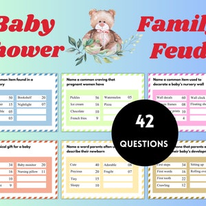Gioco Baby Shower Family Feud, Giochi Baby Shower, Gioco stampabile, Baby shower neutro rispetto al genere, Idee per baby shower, Download digitale