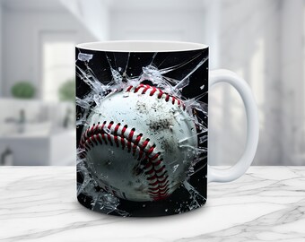 3D Baseball Becher Wrap | Rissloch-Design (PNG)
