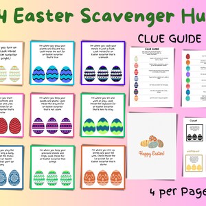EASTER SCAVENGER HUNT, Indoor Scavenger Hunt, Game for Kids, Treasure Hunt Clues, Easter Activity