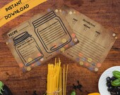 Recipe card, Printable recipe card, pdf recipe, recipe card front and back, Printable, food recipe card, recipe card 4x6, recipe card 3x5