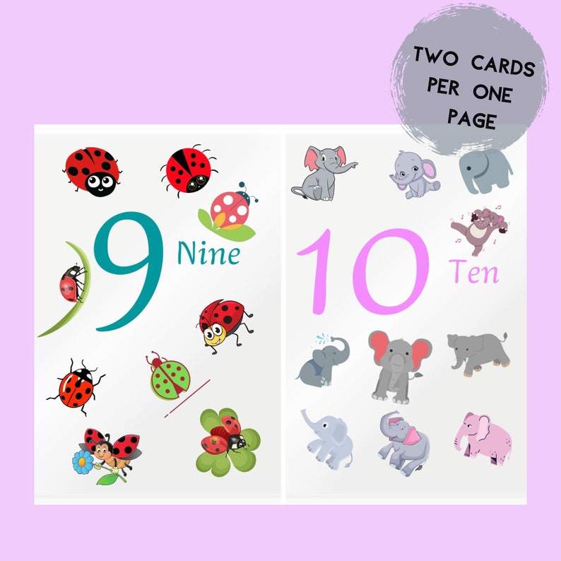 Number Flashcards for Preschoolers, Numbers Flashcard, Number Cards 1 ...