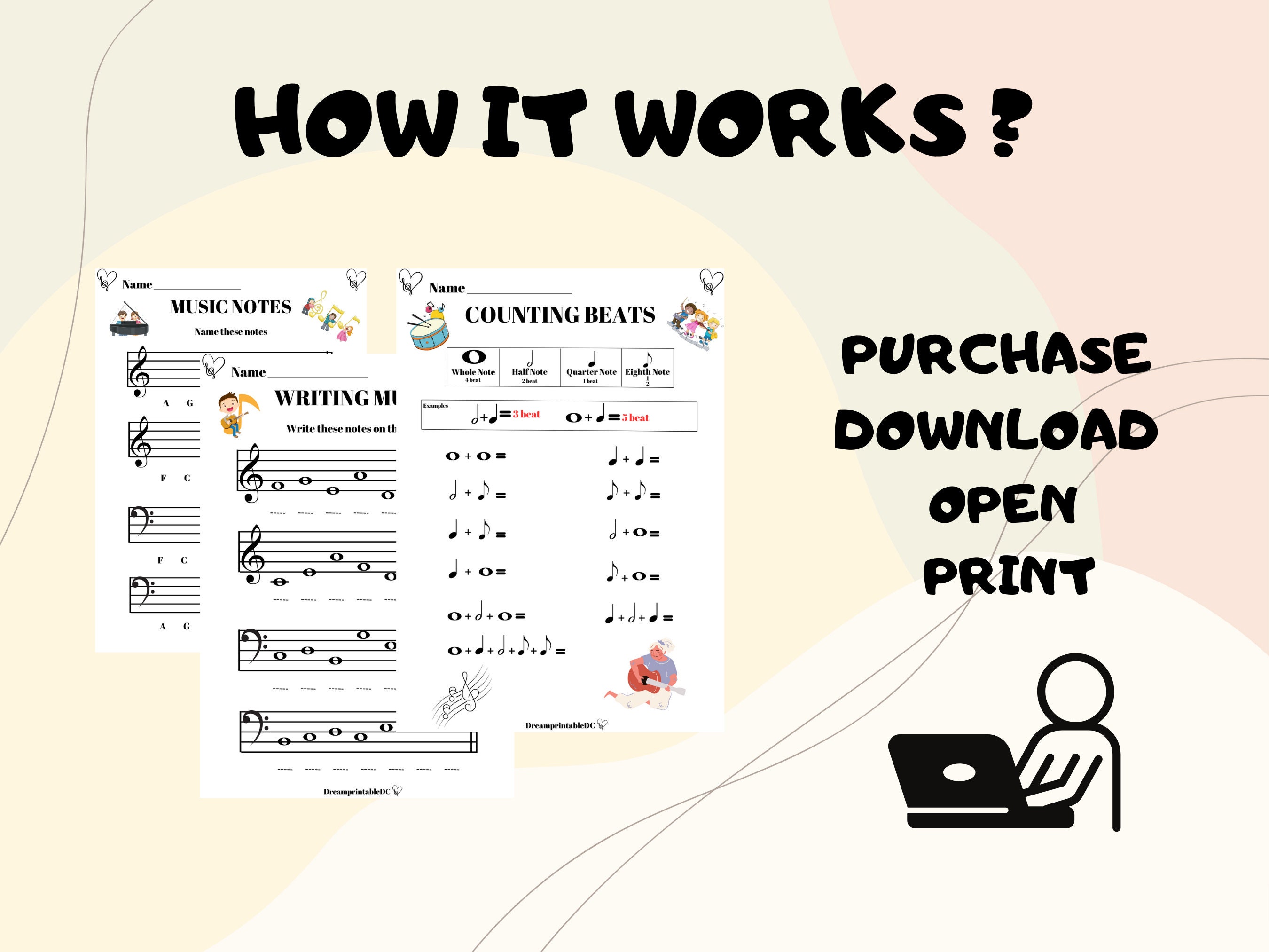 Music Worksheets, Printable Worksheet, Music Education, Music Theory