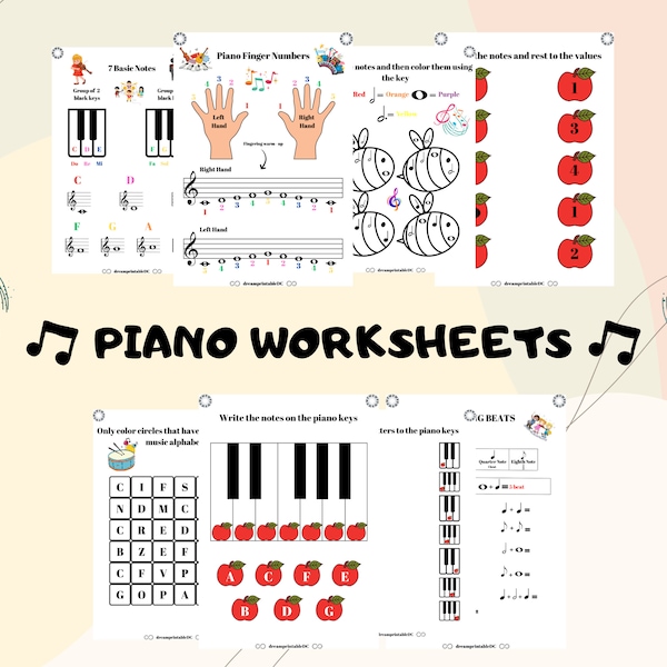 Hojas de trabajo de piano, hojas de trabajo de música, piano, hojas de trabajo de música imprimibles, teoría musical, lecciones de piano, lecciones de música, lecciones de piano en casa.