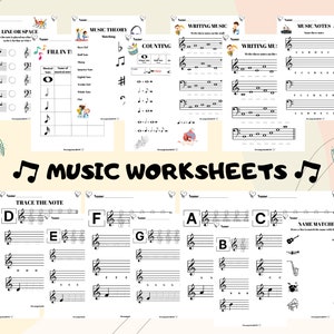 Hojas de trabajo de música, Hojas de trabajo imprimibles, Educación musical, Teoría musical, Hojas de trabajo imprimibles de música para educación en el hogar, Lecciones de música, Lecciones de piano, Nota, Ritmo
