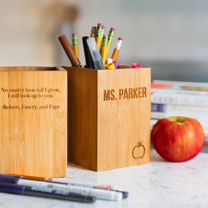 Personalized Pen & Pencil Holder by Left Coast Original | Teacher Appreciation Gift