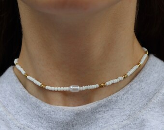 Belly Conklin's White Pearl Beaded Choker/Necklace from "The Summer I Turned Pretty" | Belly's seed bead choker | TSITP necklace