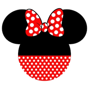 Mouse Head Red Polka Dot Bow Digital File svg dxf png jpg