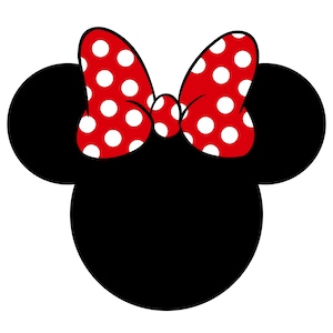 Mouse Head Polka Dot Bow Digital File svg dxf png jpg