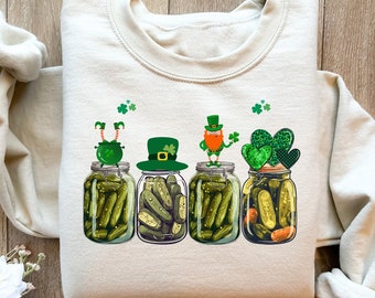St Patrick's Day Pickle Sweatshirt, Retro Pickle Sweater, St Patrick's Day Sweater, Pickle Lover Gift, St Patrick's Day Sweatshirt