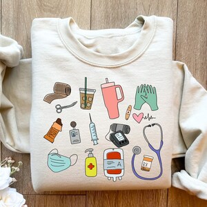 Retro Registered Nurse Sweatshirt, For Work Cute Nurse Shirt ,Rn Nurse Shirt, Cute Nurse Shirt, RN Sweatshirt, RN Gift, Nursing Student Gift