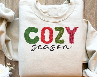 Cozy Season Sweatshirt, Get Cozy Christmas Sweater, Cozy Season Merry Christmas, Christmas Sweatshirt, Winter Crewneck, Stay Home Tee Gift