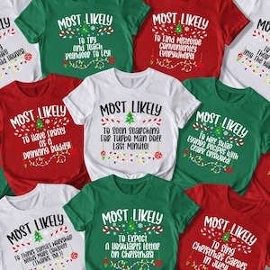 100 Zitate Höchstwahrscheinlich für Weihnachts-T-Shirts, Familien-passende Weihnachts-Sweatshirt, kundenspezifisches Weihnachtshemd, Weihnachten höchstwahrscheinlich für Pyjamas-T-Shirts