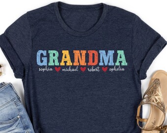 Custom Grandma Shirt, Grandma Shirt With Names, Personalized Grandma T-shirt, Custom Grandma Shirt, Mother's Day Shirt, New Grandma Gift