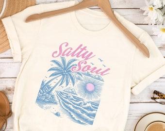 Retro Summer Salty Soul 2024 Shirts, Summer Party Shirts, Gifts for Family Men Women, Summer Group, Summer Gifts Idea, Family Vacation Gifts