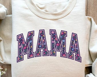 Boho Floral Mama Shirt, Trendy Mom Tee, Spring Mothers Day Gift, Cute Mom Shirt, Oversized Women Tee