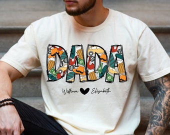 Personalized Dada Tshirt with Kid Names ,Fathers Day Gift, Birthday Gift for Dad, New Dad Gift, Minimalist Cool Dad Shirt