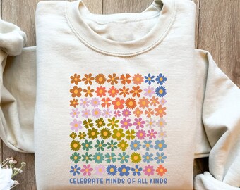 Chemise Célébrez les esprits de toutes sortes, chemise neurodiversité, chemise de sensibilisation à l'autisme, chemise neurodivergente, chemise TDAH, enseignant de vitesse, enseignant d'orthophonie