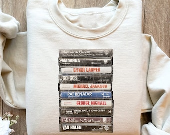 90's Retro Rock Cassette Tapes Graphic Tee,Classic Music Band Shirt,Old School Band T-shirt,Retro Music Shirt,Rock Band Tee,Music Festival