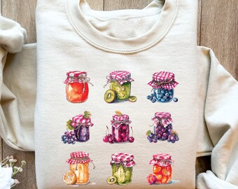 Retro Canned Strawberry Jam Sweatshirt, Canning Season Sweatshirt, Berry Lovers Sweater, Homemade  Strawberry Jam Shirt ,Strawberry Jar