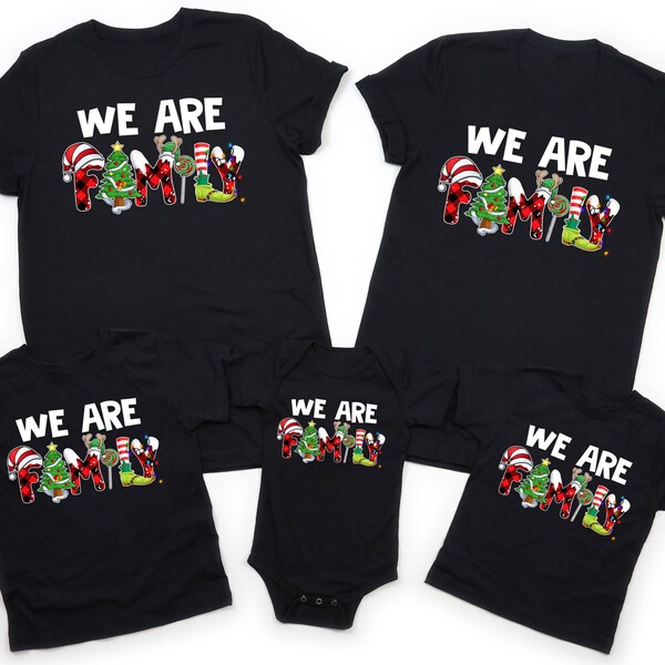 Christmas Family Matching T-Shirts For Christmas Party,We Are Family 2023 Matching Shirts,Cute Family Shirt,Funny Matching Tee,Holiday Shirt