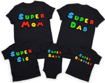 90s Vintage Funny Super Family Matching Shirts, Super Family Shirts, Super Daddy Mommy, Grandma Shirt, Birthday Gifts, Family Shirts