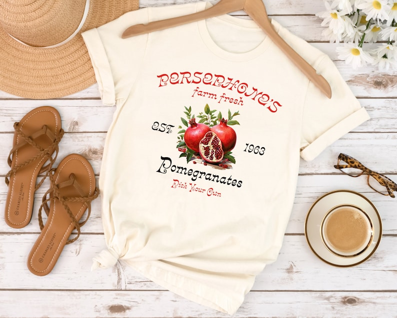 90s Persephone's Pomegranates Vintage Bookish Shirt, Retro Funny Bookish Shirt, Light Academia ,Greek Goddess ,Greek Mythology Graphic Tee zdjęcie 7