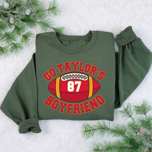 Go Taylor's Boyfriend Sweatshirt, Travis Kelce Sweatshirt, Game Day Sweater, Funny Football Sweatshirt, Football Fan Gift Shirt image 4