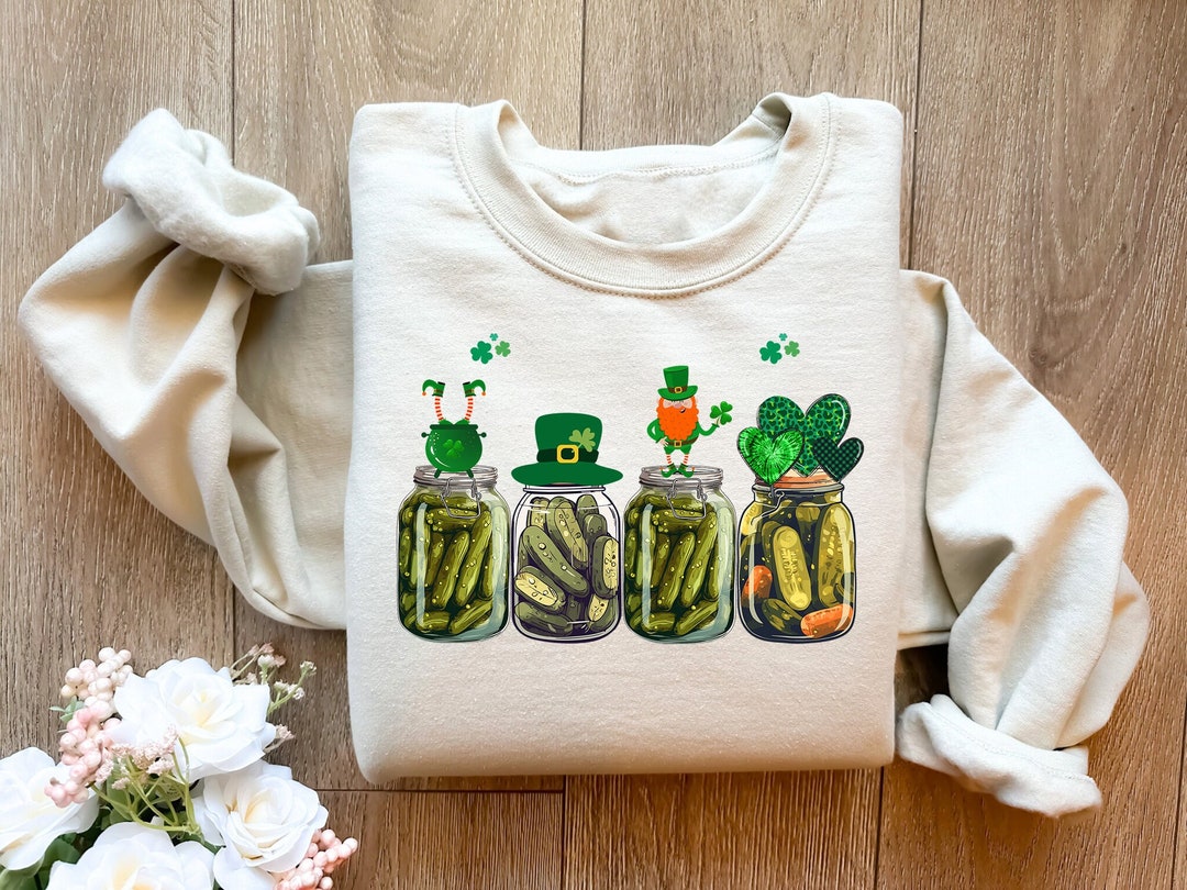 St Patrick's Day Pickle Sweatshirt, Vintage Pickle Sweater, St Patrick