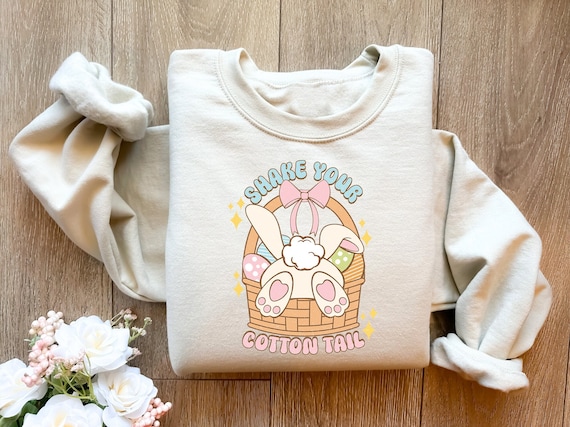 Shake Your Cotton Tail Easter Sweatshirt, Kids Easter Sweatshirt ,Cute Easter Gift, Funny Easter Sweatshirt, Shake Your Cotton Tail Shirt